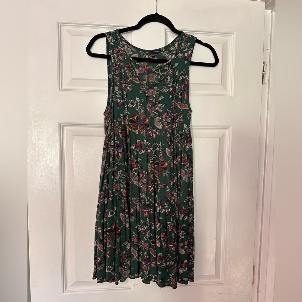 American Eagle Green Floral Dress